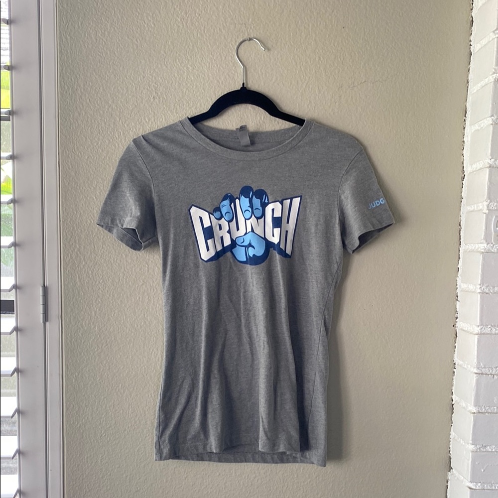 Next Level Apparel Gray and Blue Short Sleeve Tee